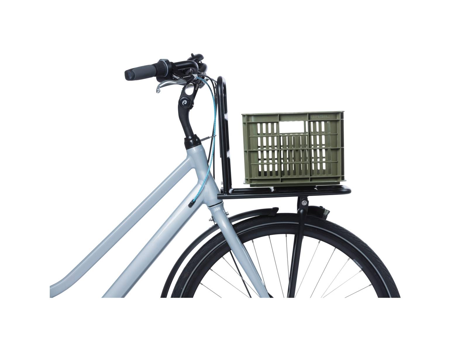 Basil Bicycle crate S moss green 17.5L recycled - Image 3