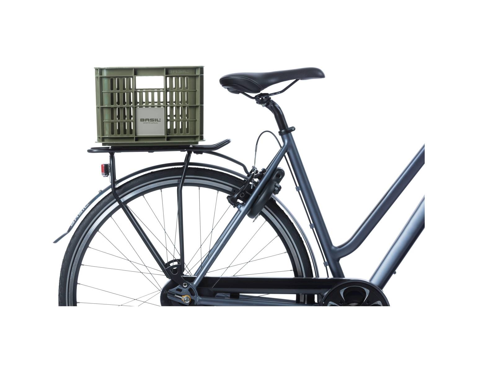 Basil Bicycle crate S moss green 17.5L recycled - Image 4